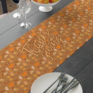 Thanksgiving-tafelloper - Woondecoratie, herfstbijeenkomsten, keukentafeldecoratie, Friendsgiving