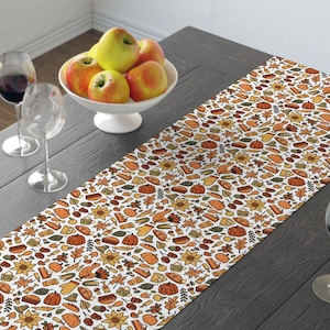 Thanksgiving-tafelloper - Woondecoratie, herfstbijeenkomsten, keukentafeldecoratie, Friendsgiving