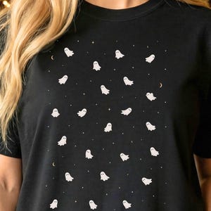 Tiny Cute Ghosts Comfort Colors Shirt: Halloween Ghost Tee, Spooky Cute Shirt, Cottagecore Fall Tee, Pumpkin Patch Unisex Comfort Colors Tee