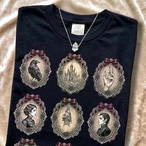 Dark Academia Curiosity Cabinet Shirt, Gothic Vampire Portrait Tee
