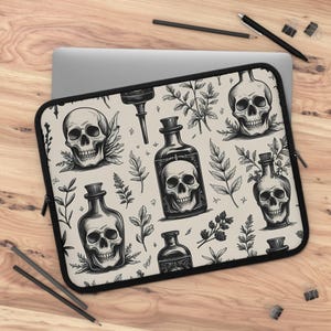 Skull & Potion Laptop Sleeve: Gothic Neoprene Tech Case