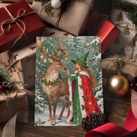 Merry Yuletide Postcard - Etsy