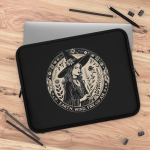 Witchy Elements Laptop Sleeve - Perfect for Witches, Unique Gifts, Astrology, Magick, Pagan, Halloween
