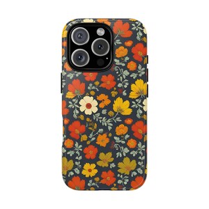 Fundas para teléfono con flores otoñales, diseño floral otoñal, funda resistente, colores otoñales, funda floral para teléfono, funda protectora para smartphone