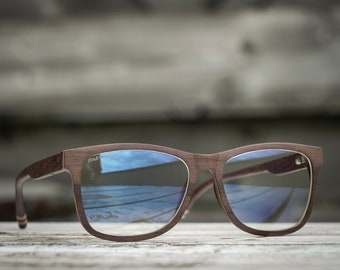 Gafas de madera que bloquean la luz azul, montura de gafas de madera estilo wayfarer, montura de madera graduada, gafas de ordenador de madera, gafas personalizadas