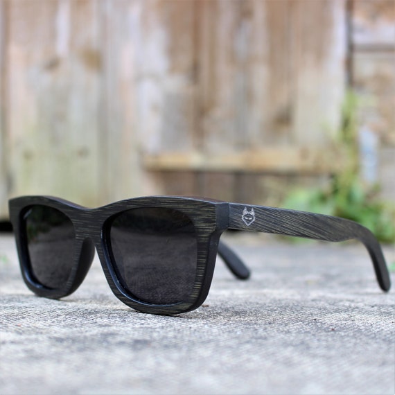 Paul Ven Fox Black Bamboo Wooden Sunglasses. Polarized Wood