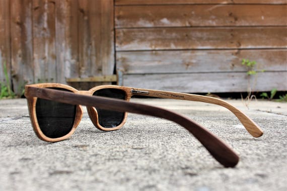 Paul Ven Fox Walnut Wood Square Wayfarer Wooden Sunglasses