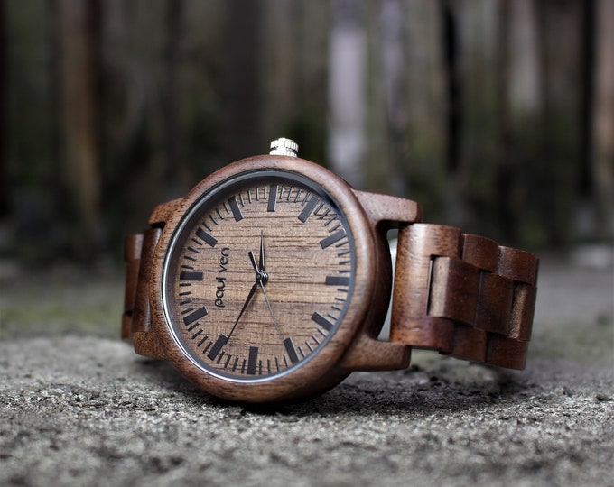 Leather Strap Unique Wood Watches Wood Band Wooden Strap (Rage
