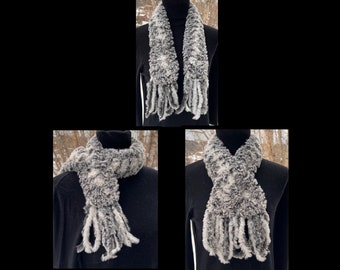 Faux Fur Neck Warmer with Fringe - Boho Chic and Ultra Soft