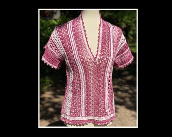 Bohemian Sweater, Festival Top, Crochet Top, Hippie Top, Knit Sweater, Wearable Art, OOAK, Freeform Crochet, Boho Chic Top, Gift for Her