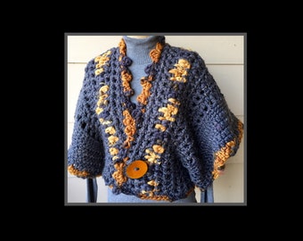 Fall Knit Vest, Crochet Wool Cardigan, Freeform Crochet, Gift for Her, Bohemian Sweater, Knit Sweater, Boho Cardigan, Winter Vest