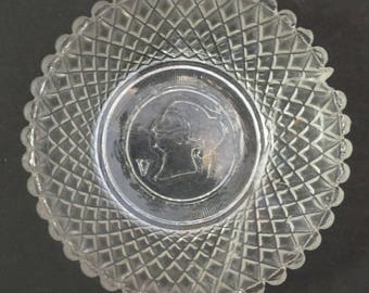 GLASS Dish for Coronation of Queen Victoria in 1837