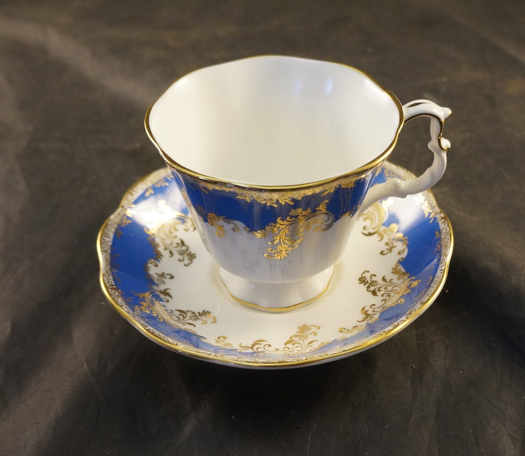 Royal Albert Fine Bone China Cup and Saucer Aquamarine From Etsy