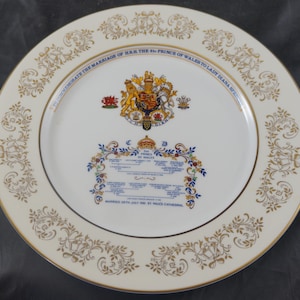 Aynsley Plate Commemorate Marriage of Prince of Wales to Lady Diana Spencer 1981