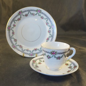 Foley Fine Bone China Mokkatasse Trio ANCRE Muster