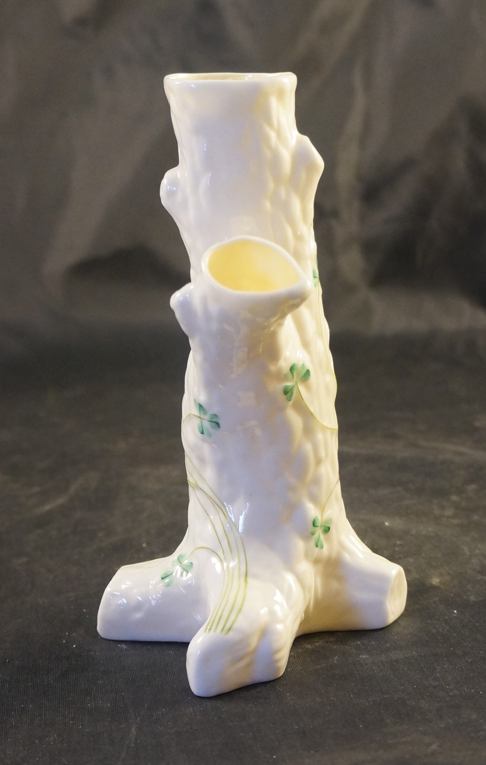Belleek Tree Trunk Vase in the Shamrock Pattern Etsy