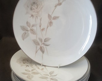 Lot de 7 assiettes plates Noritake motif Melrose