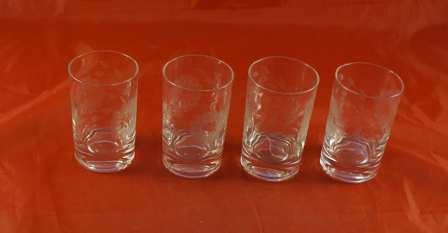 Lot of 4 Hughes Cornflower Juice Glasses Etsy Canada