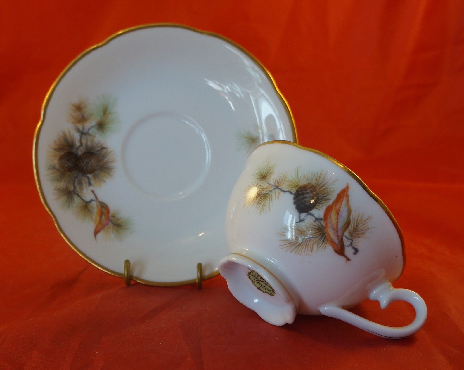Fine China Cup and Saucer Pine Tree Made in Japan Etsy