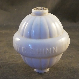 W.C. Shinn White Milk Glass Lightening Rod Ball