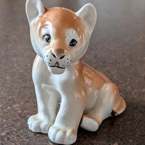 Lomonosov Porcelain Lion Cub  Figurine Made In Russia USSR