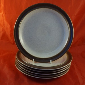 Lot of 6 Dinner Plates in Denby Pattern Parchment Potter&#39;s Wheel