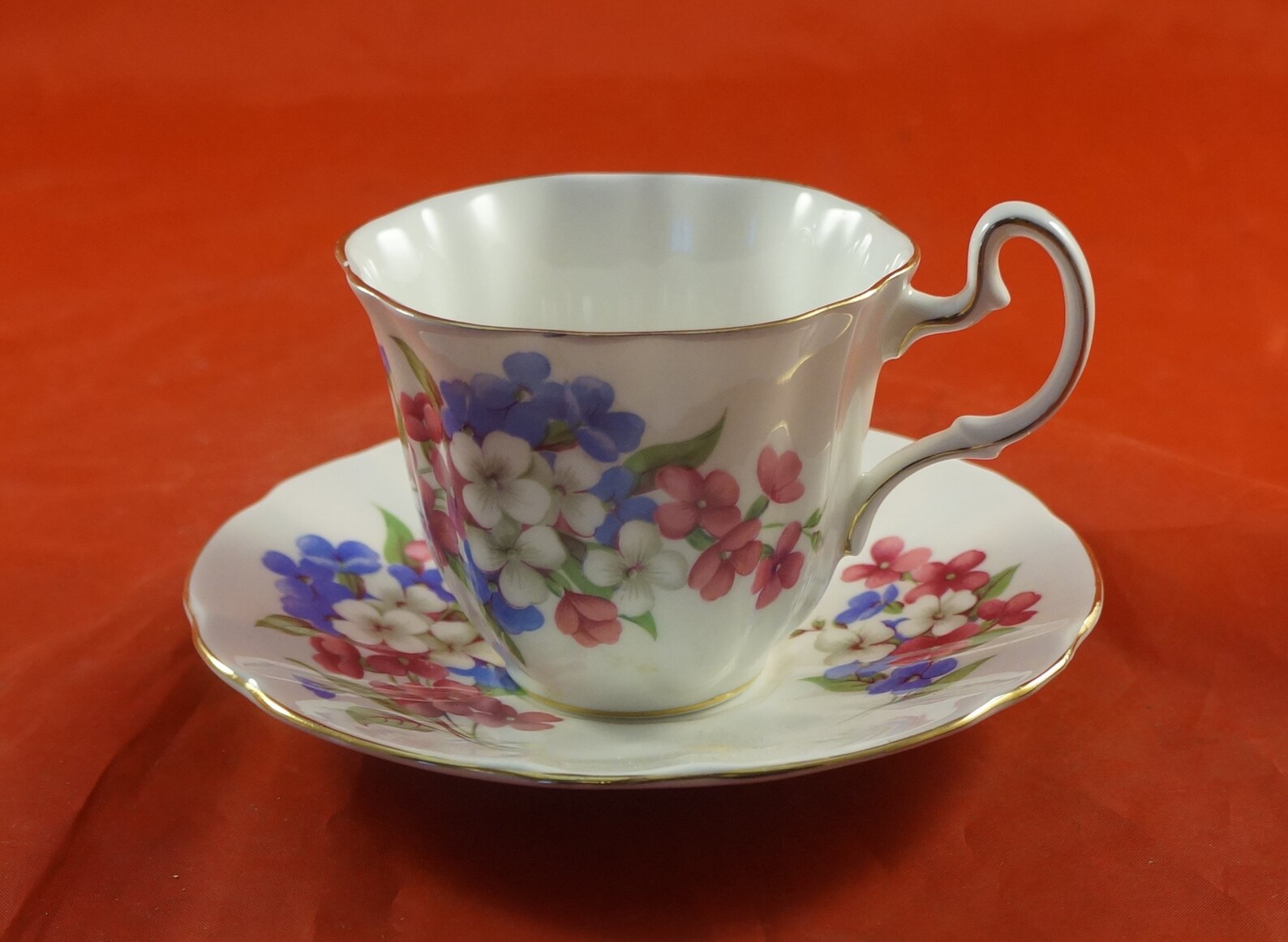Adderley Fine Bone China Cup and Saucer Flowers Etsy