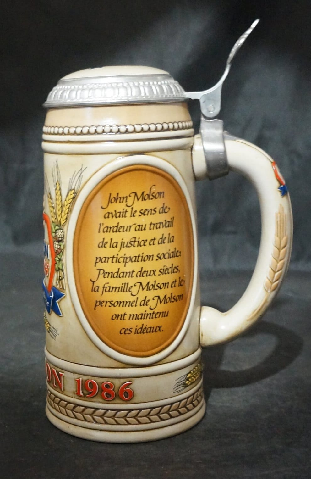Molson Breweries 200th Anniversary 1786-1986 Beer Stein Molson Breweries 200th Anniversary 1786-1986 Beer Stein