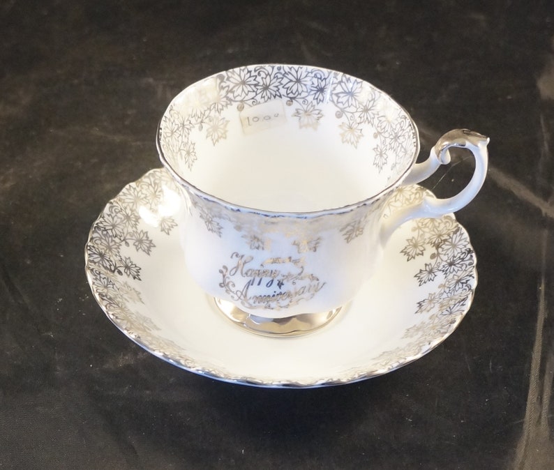 Royal Albert Fine Bone China Cup and Saucer Happy Anniversary