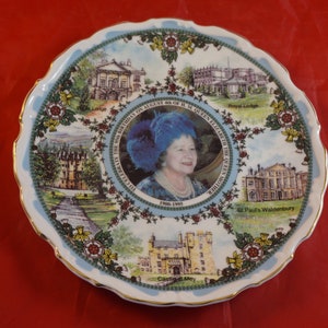 Goss Bone China Plate to Celebrate the 95th Birthday of The Queen Mother in 1995