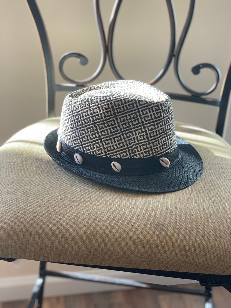 Women Hat Men Hats African Fedora Hand Painted Fedora White And Black Fedora