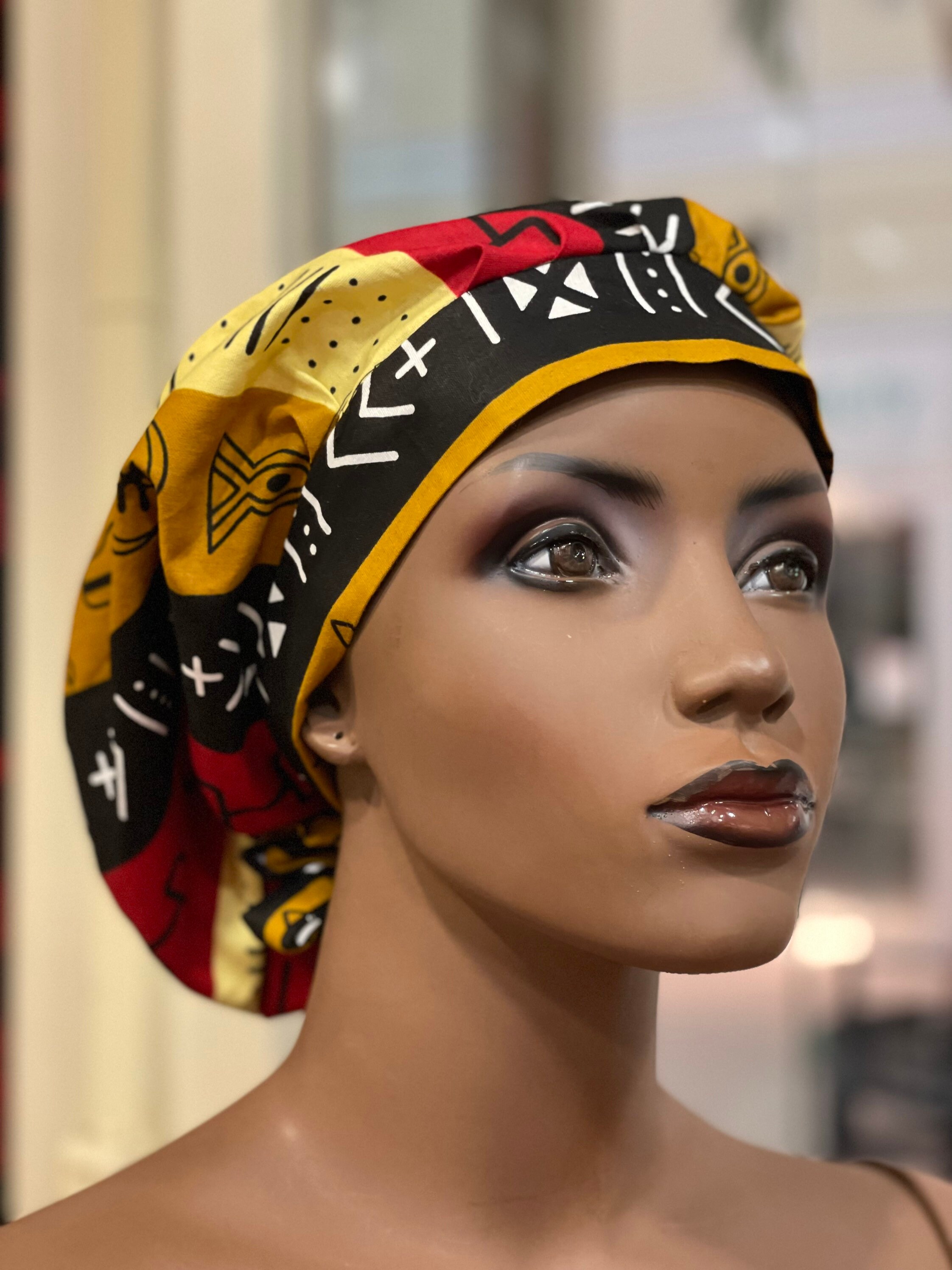 Christmas Nurse Cap , Holiday Nurse Hat ,Nurse Scrub Cap , Doctor Nurse Cap ,Dentist Nurse Bonnet, African Nurse Cap