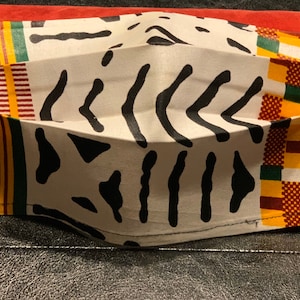 Cotton Face Mask with Filter, African Face Covering, Kente Face Mask, Adinka Face Mask, African Face Mask For Man