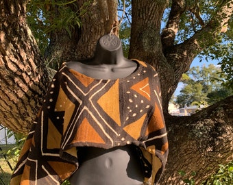 Mudcloth Shrug, African Shrug  Bogolan Shrug, Ethic Shrug, African Shawl, Kimono, African Poncho, African Top, African Shawl
