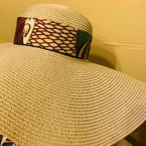 African Straw Hat, African Wide Brim Hat, African Beach Hat, African Floppy Hat