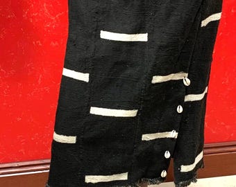 Mudcloth Skirt, African Skirt, Black And White Mudcloth Skirt, African Skirt, Fall Skirt