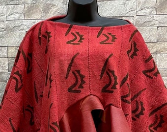 Red Shrug,  Ted Adrinka Shrug, African Shrug , Ethnic Shrug, One OF A-Kind