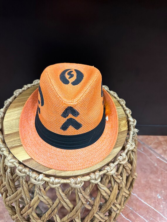 Orange Fedora, Orange Hat, African Orange Hat, Ethnic Hat  display picture 1