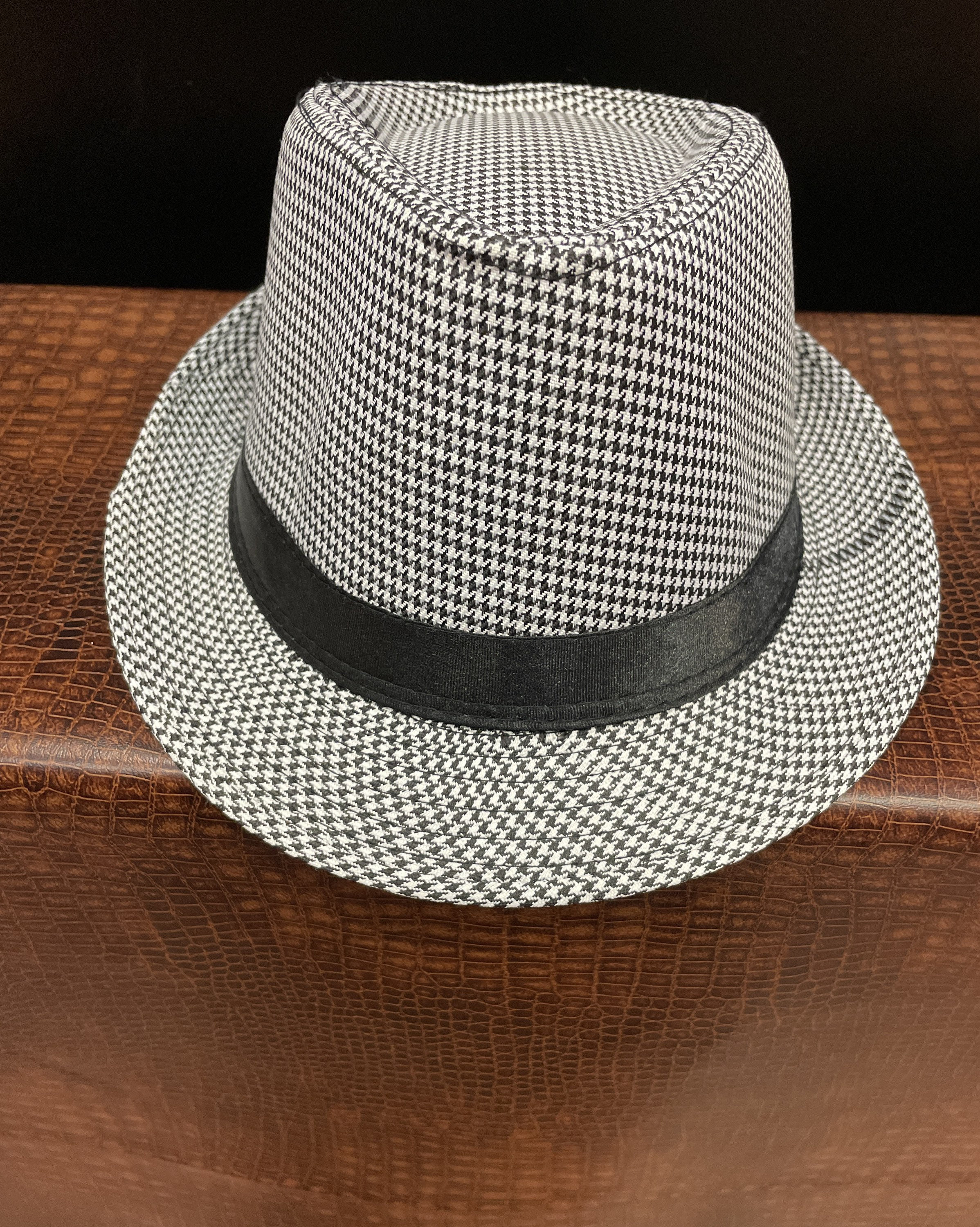 Black and White Fedora, Stingy Brim, Mens Hat,women Hat 