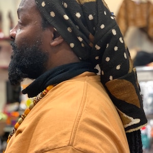 Dreadlocks  Hat, Locs Hat, Rasta Hat, Mudcloth Loc Hat, Locs  Sock, Bogolan Rastafarian Hat , Roots Hat, Tam