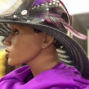 Black Summer Hat, Black Dress Hat , Bridal Hat, Tea Hat , African Dress Hat, Formal Hat