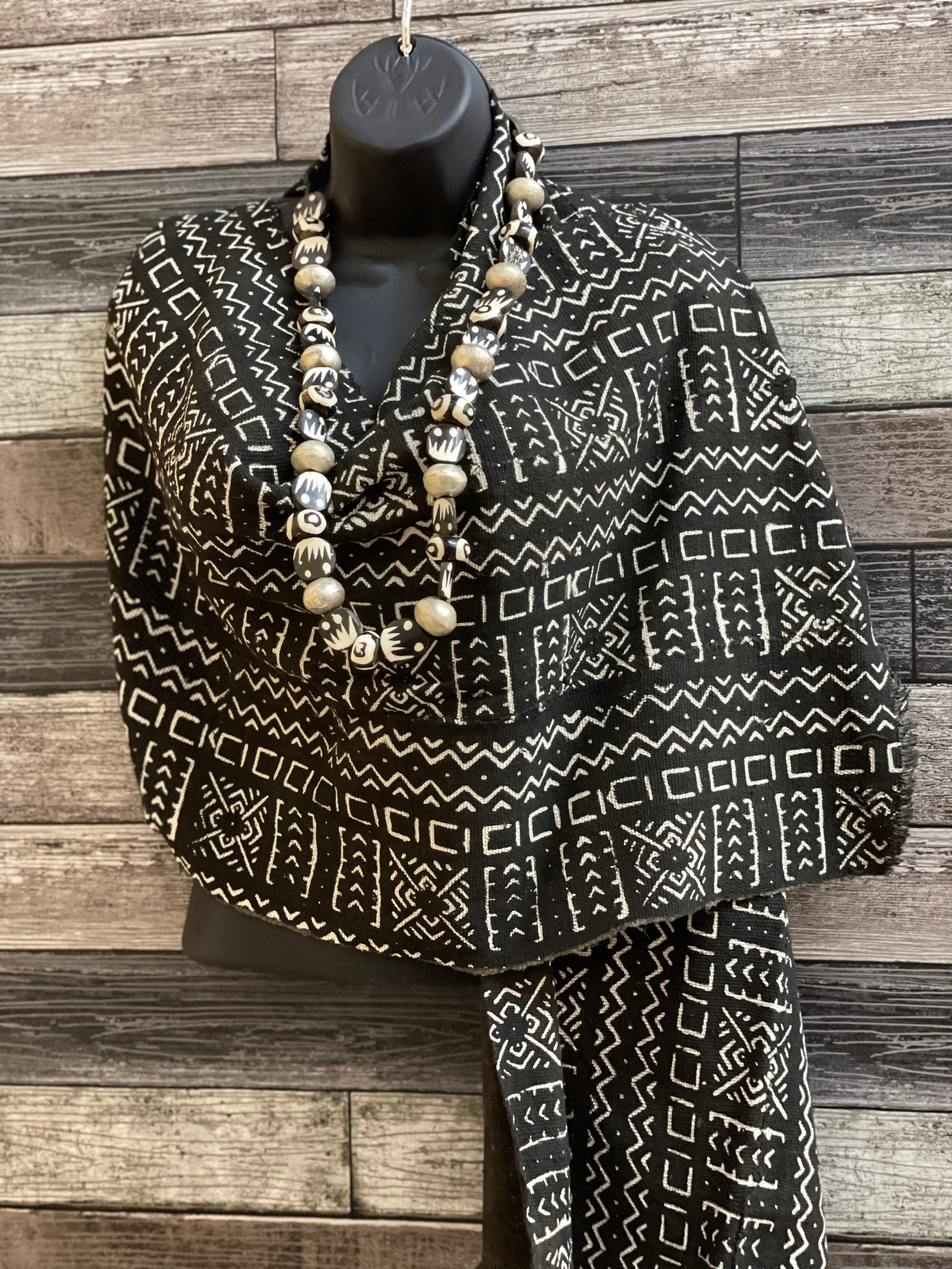 tela de barro de Mali chal africano envoltura de tela de barro envoltura de bogolan chal de bogolan chaqueta africana Tela de barro multicolor Ropa Ropa de género neutro para adultos Ponchos tela de barro tribal kimono 