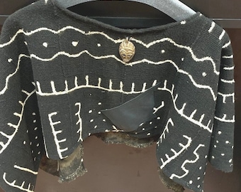 Mudcloth Shrug, Mudcloth Poncho, Mudcloth Shrug, Bogolan Shrug, Bogolan Poncho