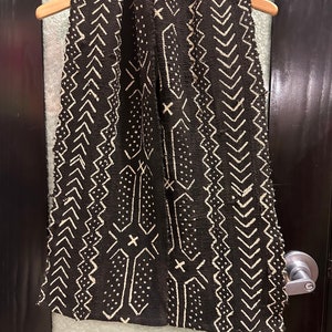 Black And White Mudcloth Scarf, African Neck Scarf, African Sash, Christmas Gift , Man Scarf , African Gift,Mudcloth Scarf, Bogolan Scarf