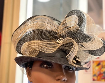 Black Stingy Brim Hat, African Hat, Ethnic Hat , Wedding Hat , African Hat