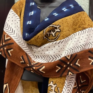 Mudcloth Shawl, Mudcloth Wrap, Bogolan Shawl. Bogolan Wrap, Ethnic Shawl. Ethnic Wrap, Tribal Coat, African Jacket