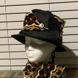 Open Crown Hat And Scarf, Open Zulu Hat, African Hat, Ethnic Hat, African Crown, Women’s Hat, Formal Hat, Art Hat