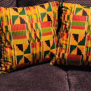 African Pillows, Ethnic Pillows, Kente Cloth Pillow, Decorative Pillow, Kwaanza Pillow, Christmas Pillows, Art Pillow