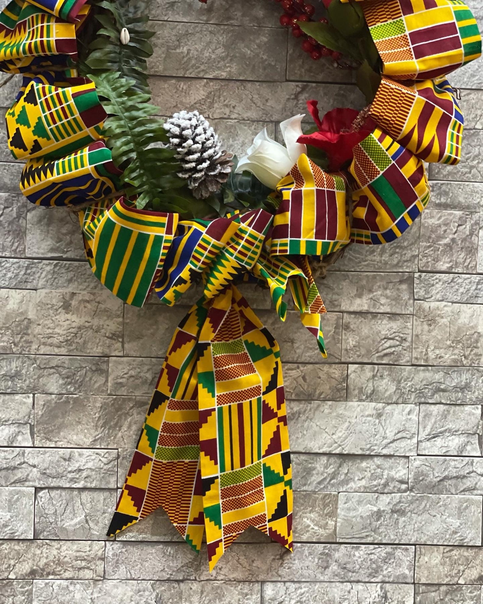 Christmas Gift African Christmas Wreath African Kentecloth - Etsy
