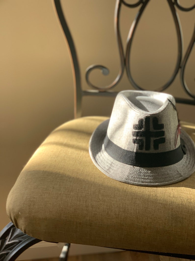 Women Hat Men Hats African Fedora Hand Painted Fedora White And Black Fedora